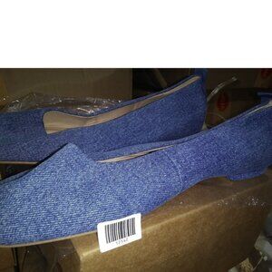 FRANCO SARTO Womem's Ariel Ballet Flat In Denim Blue 9.5M